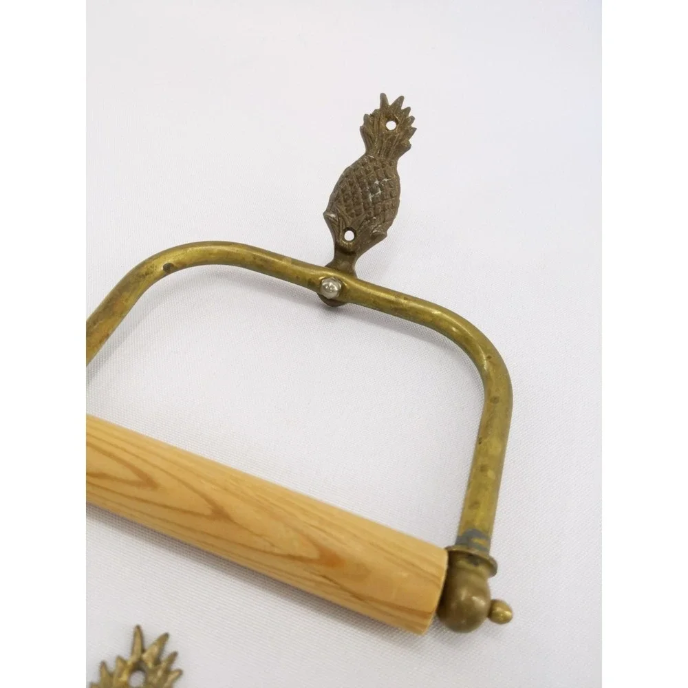 Vintage Brass Pineapple Bathroom Set Towel Ring Toilet Paper Holder Hooks